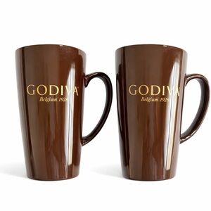 GODIVA Coffee Mugs brown tall chocolate